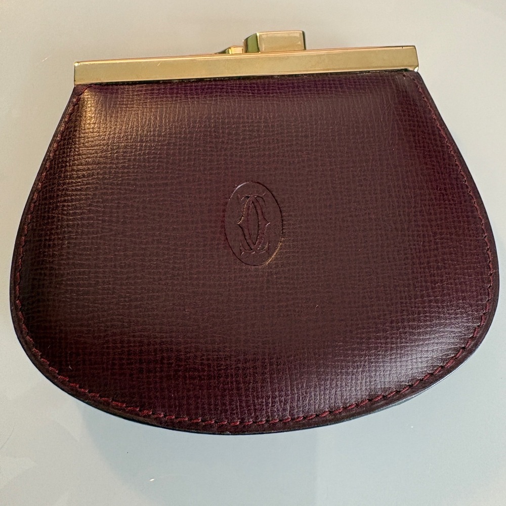 Must De Cartier Leather Vintage Coin Purse  Clasp Wallet